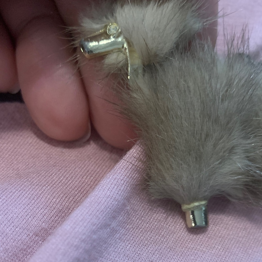 Vintage Real Mink Dog Brooch